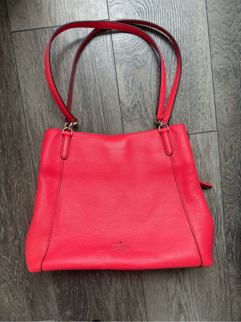 Kate Spade New York Pebbled Leather Tote Shoulder Bag Coral Pink | Never Carried